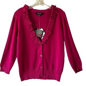 Jones Wear Pink Ruffle Sweater